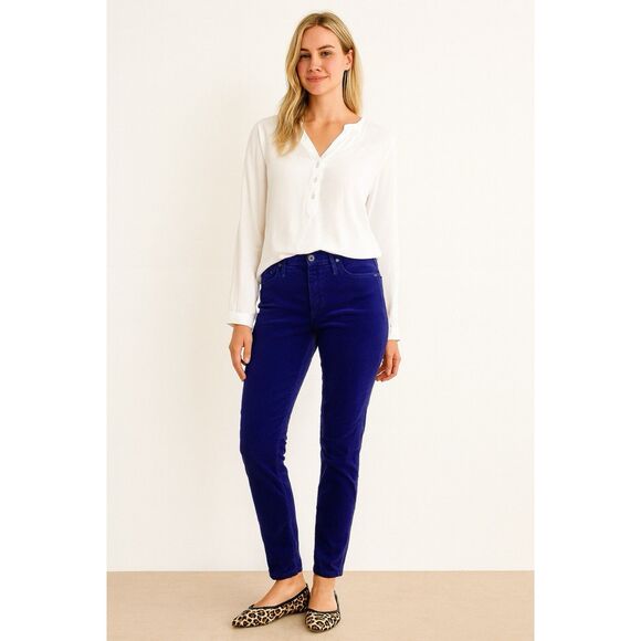 Adriano Goldschmied Jeans Women's 27 Royal Blue Velvet Super Skinny Fit - Picture 1 of 16